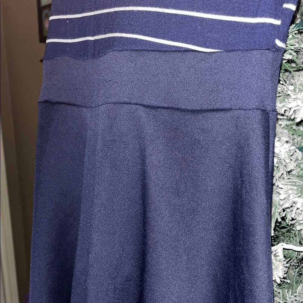 Navy Striped juniors Dress - Picture 3 of 8